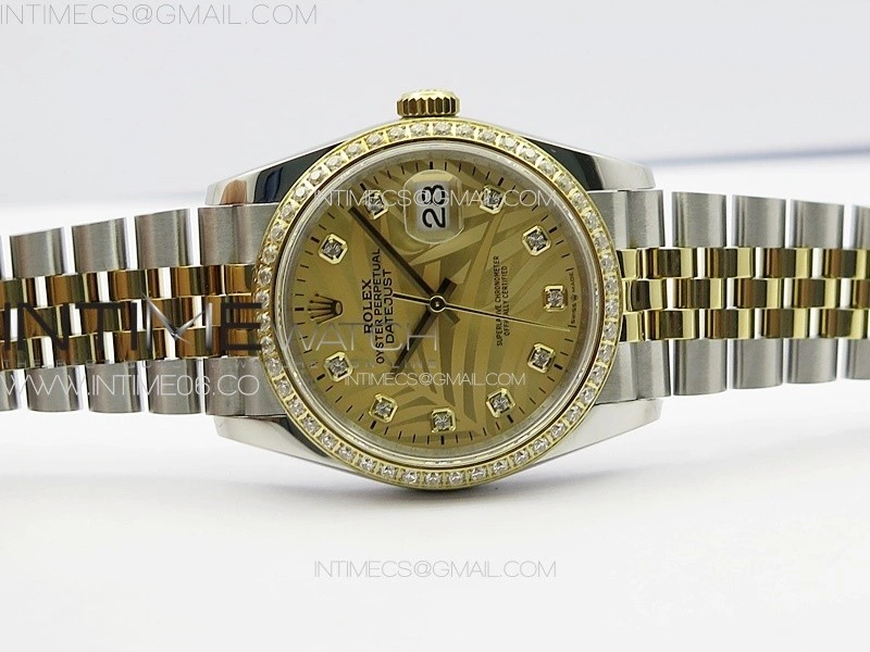 DateJust 36 SS YG 126234 Diamonds Bezel JDF 1:1 Best Edition New YG Dial on Jubilee SS YG Bracelet