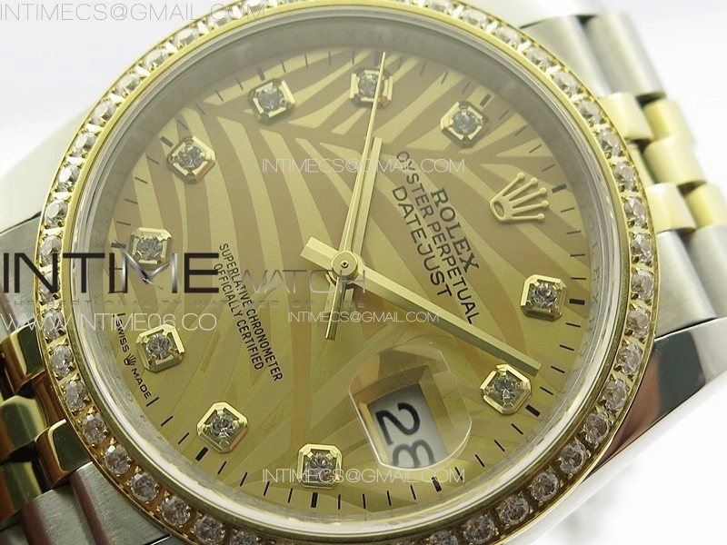 DateJust 36 SS YG 126234 Diamonds Bezel JDF 1:1 Best Edition New YG Dial on Jubilee SS YG Bracelet