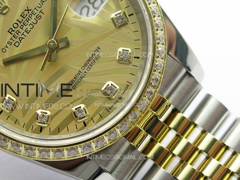 DateJust 36 SS YG 126234 Diamonds Bezel JDF 1:1 Best Edition New YG Dial on Jubilee SS YG Bracelet