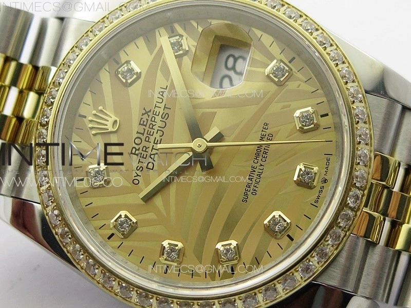 DateJust 36 SS YG 126234 Diamonds Bezel JDF 1:1 Best Edition New YG Dial on Jubilee SS YG Bracelet