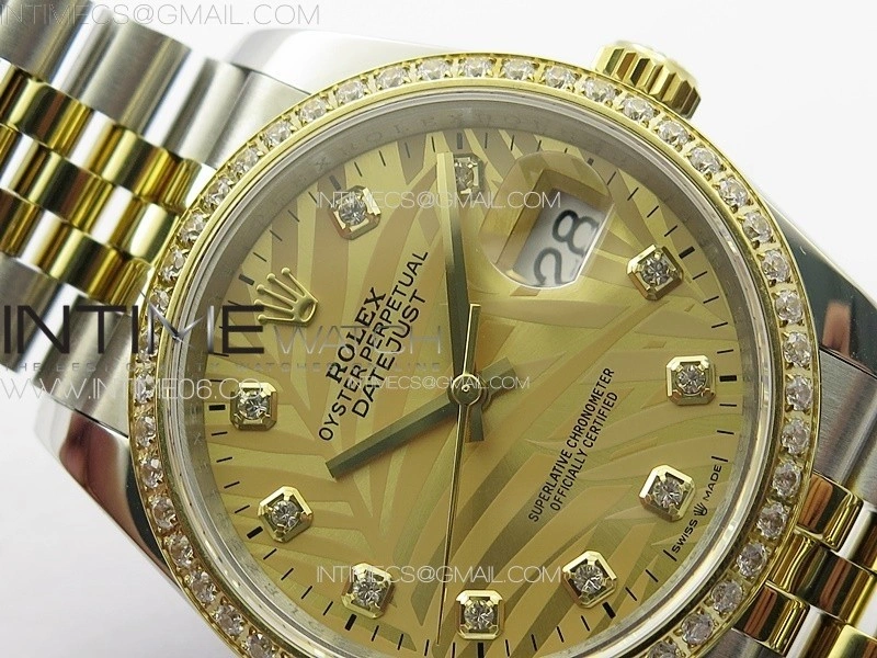DateJust 36 SS YG 126234 Diamonds Bezel JDF 1:1 Best Edition New YG Dial on Jubilee SS YG Bracelet