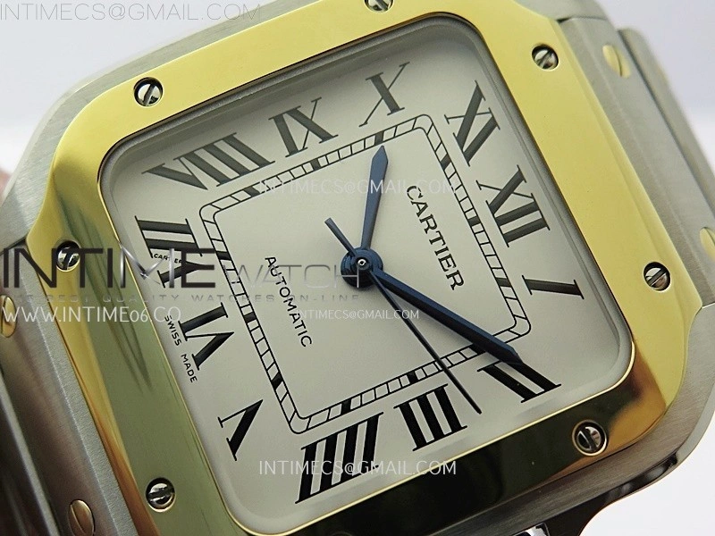 Santos de Cartier 35mm SS YG 2018 BVF 1:1 Best Edition White Dial on SS YG SmartLinks Bracelet MIYOTA 9015 V2