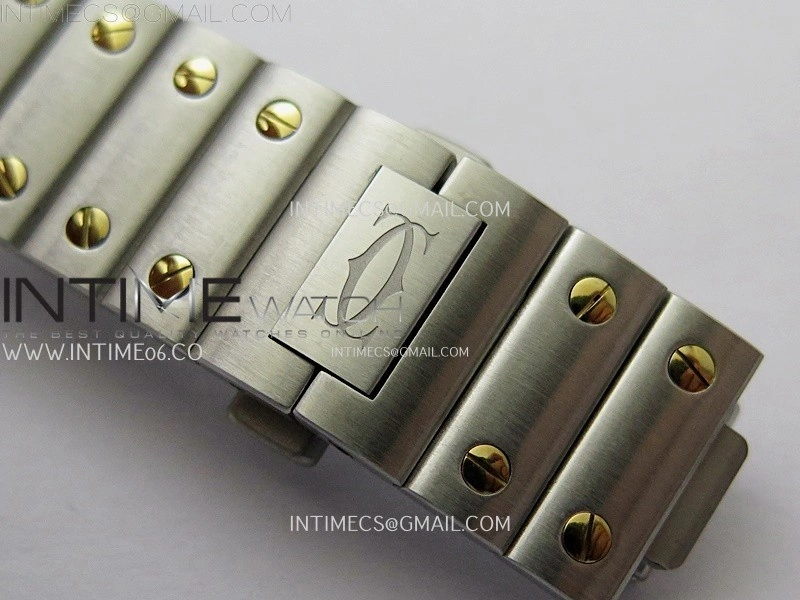 Santos de Cartier 35mm SS YG 2018 BVF 1:1 Best Edition White Dial on SS YG SmartLinks Bracelet MIYOTA 9015 V2