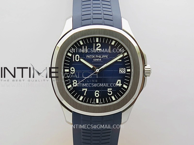 Aquanaut 5168G 42mm SS 3KF 1:1 Best Edition Blue Dial on Blue Rubber Strap A324 Super Clone V2