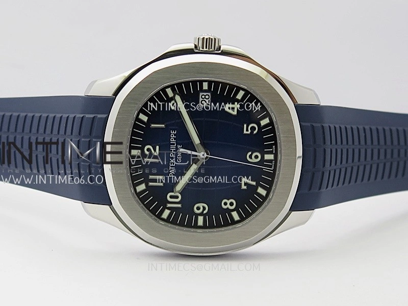 Aquanaut 5168G 42mm SS 3KF 1:1 Best Edition Blue Dial on Blue Rubber Strap A324 Super Clone V2