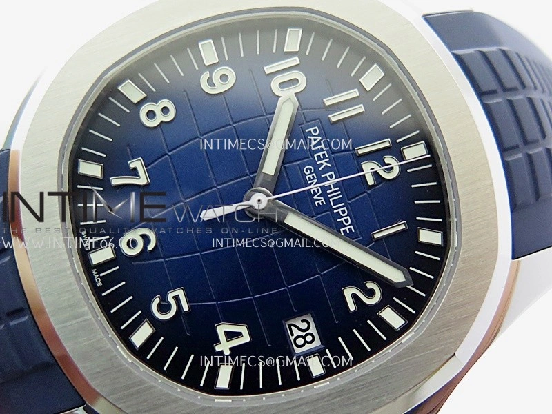 Aquanaut 5168G 42mm SS 3KF 1:1 Best Edition Blue Dial on Blue Rubber Strap A324 Super Clone V2