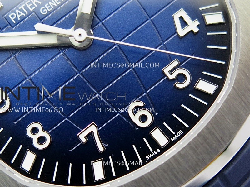 Aquanaut 5168G 42mm SS 3KF 1:1 Best Edition Blue Dial on Blue Rubber Strap A324 Super Clone V2