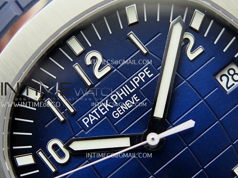 Aquanaut 5168G 42mm SS 3KF 1:1 Best Edition Blue Dial on Blue Rubber Strap A324 Super Clone V2