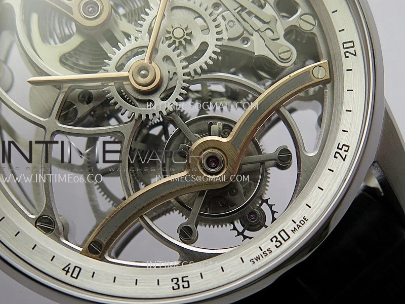 Code 11.59 26600CR SS RG APPF Best Edition Silver Skeleton Dial On Black Leather Strap Asian Tourbillon