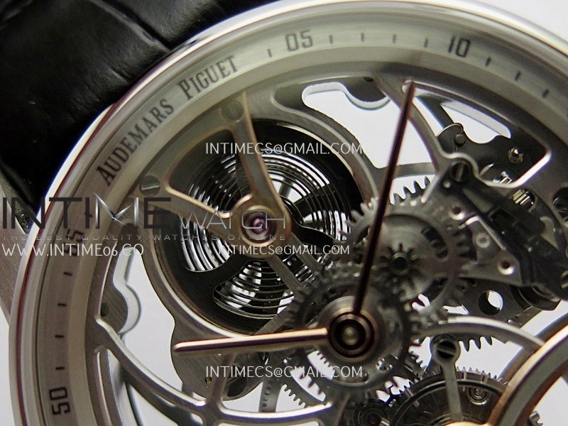 Code 11.59 26600CR SS RG APPF Best Edition Silver Skeleton Dial On Black Leather Strap Asian Tourbillon
