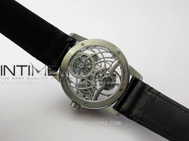 Code 11.59 26600CR SS RG APPF Best Edition Silver Skeleton Dial On Black Leather Strap Asian Tourbillon