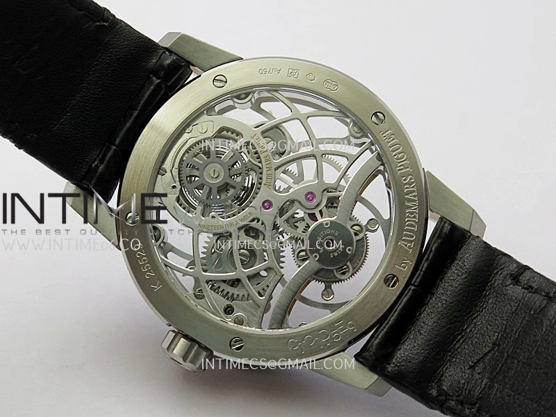 Code 11.59 26600CR SS RG APPF Best Edition Silver Skeleton Dial On Black Leather Strap Asian Tourbillon