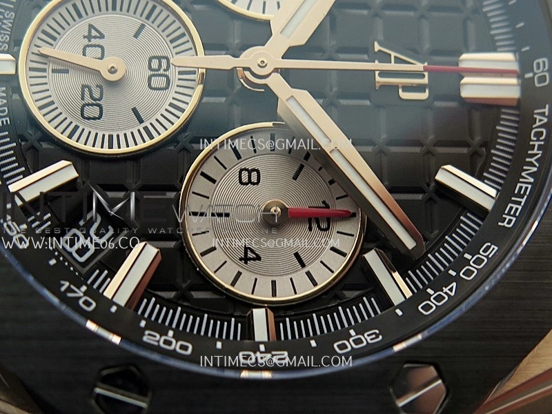 AP ROO 43mm 26420 Ceramic Bezel RG APSF 1:1 Best Edition Black Silver Dial On Black Rubber Strap Super Clone SA4401