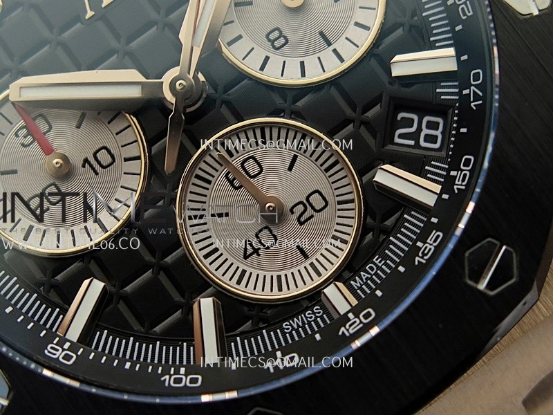 AP ROO 43mm 26420 Ceramic Bezel RG APSF 1:1 Best Edition Black Silver Dial On Black Rubber Strap Super Clone SA4401