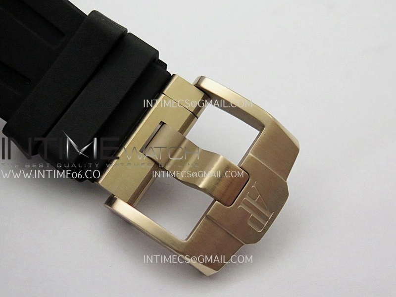 AP ROO 43mm 26420 Ceramic Bezel RG APSF 1:1 Best Edition Black Silver Dial On Black Rubber Strap Super Clone SA4401