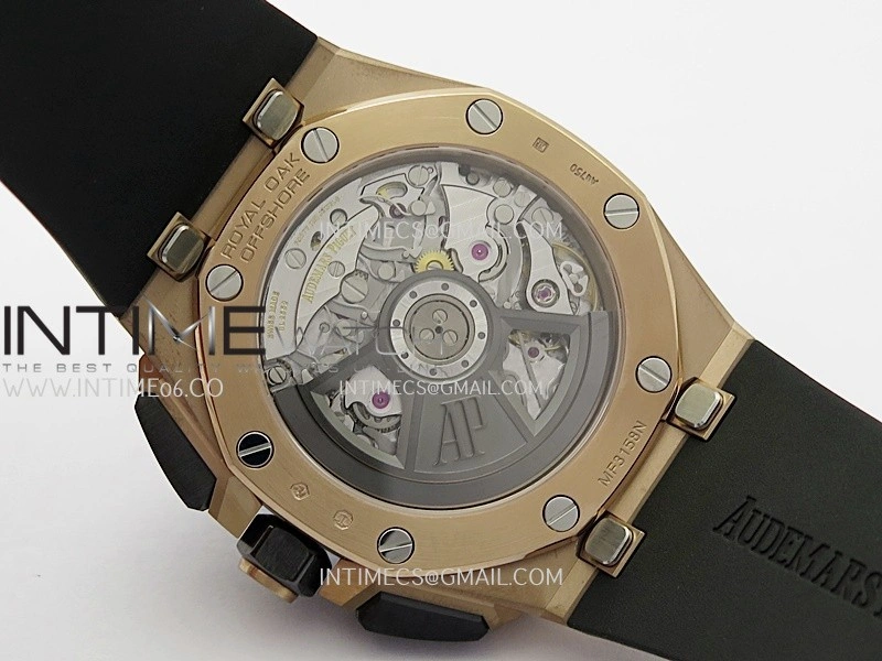 AP ROO 43mm 26420 Ceramic Bezel RG APSF 1:1 Best Edition Black Silver Dial On Black Rubber Strap Super Clone SA4401