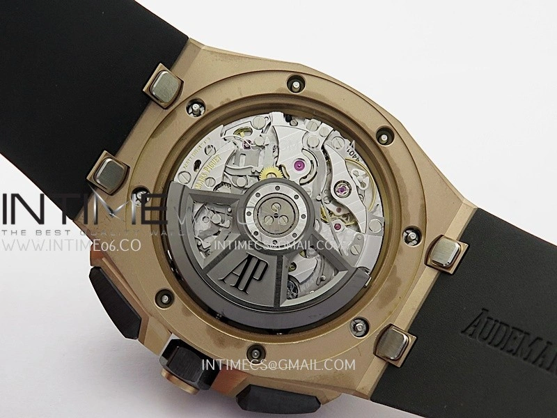 AP ROO 43mm 26420 Ceramic Bezel RG APSF 1:1 Best Edition Black Silver Dial On Black Rubber Strap Super Clone SA4401