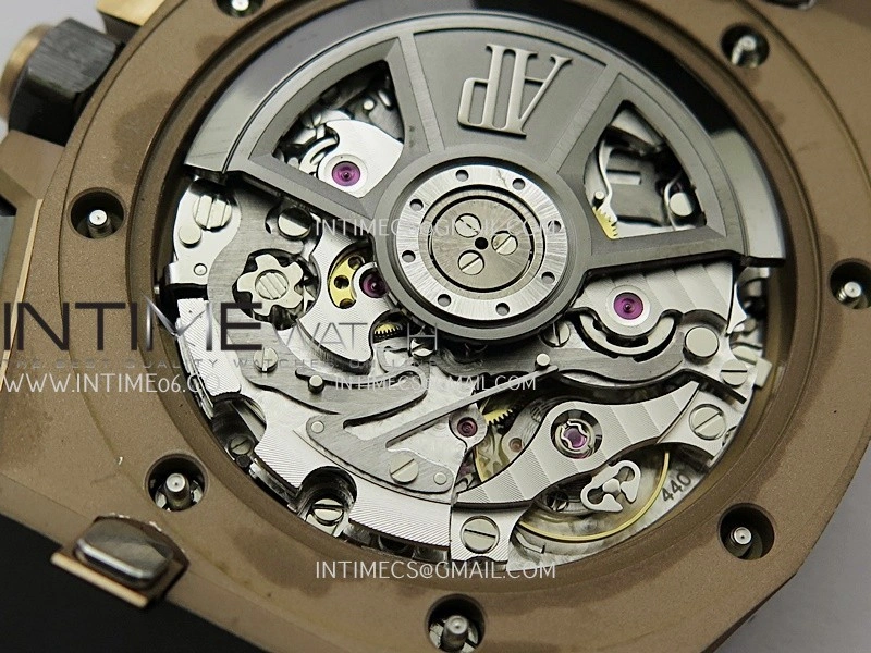 AP ROO 43mm 26420 Ceramic Bezel RG APSF 1:1 Best Edition Black Silver Dial On Black Rubber Strap Super Clone SA4401