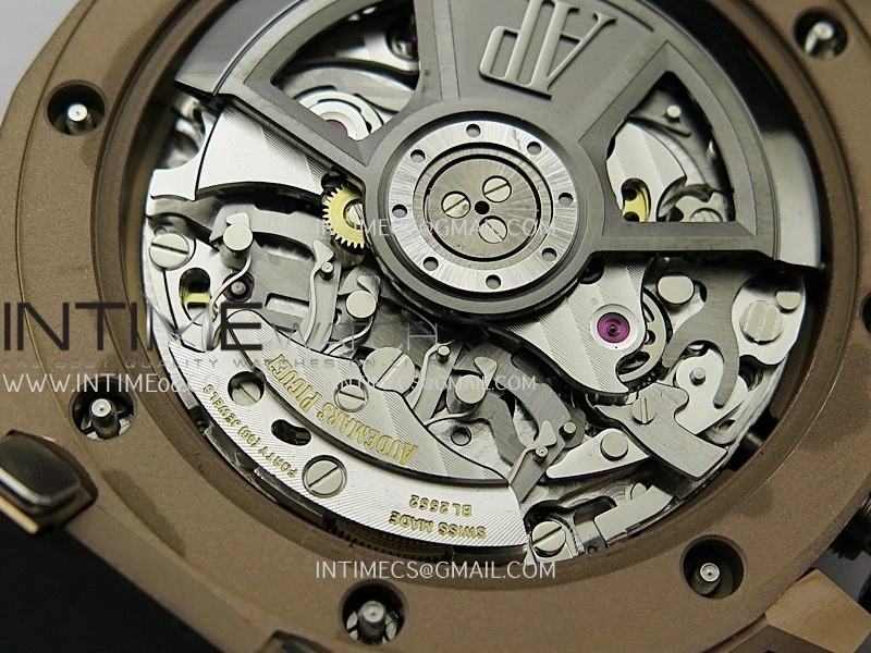 AP ROO 43mm 26420 Ceramic Bezel RG APSF 1:1 Best Edition Black Silver Dial On Black Rubber Strap Super Clone SA4401