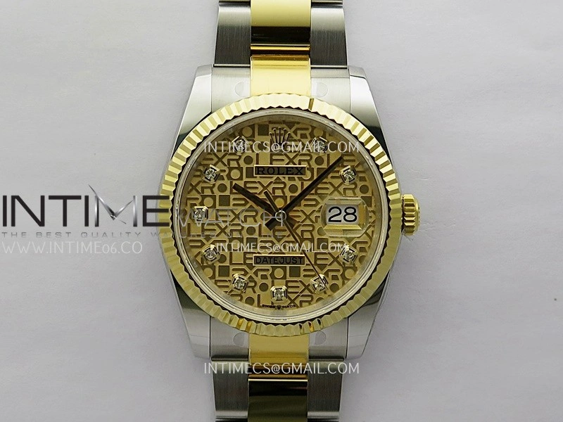 DateJust 126233 36mm 904L SS YG AR+F 1:1 Best Edition Gold Jubilee Dial Diamond Marker On Oyster Bracelet DD3235