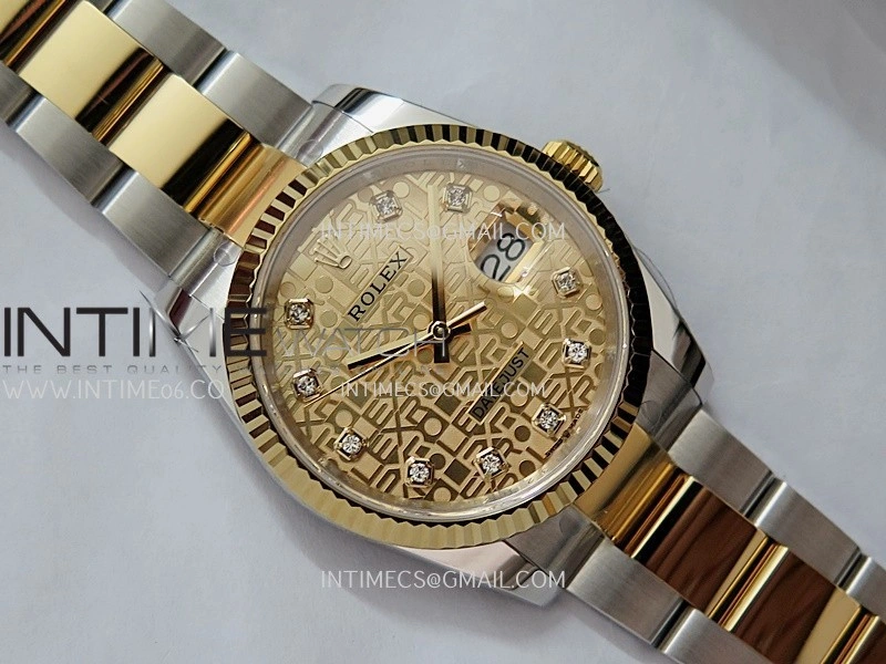 DateJust 126233 36mm 904L SS YG AR+F 1:1 Best Edition Gold Jubilee Dial Diamond Marker On Oyster Bracelet DD3235