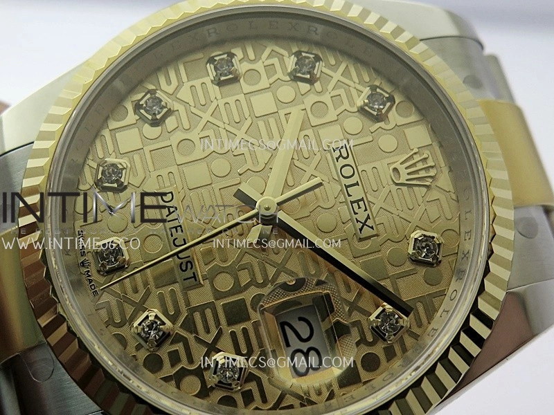 DateJust 126233 36mm 904L SS YG AR+F 1:1 Best Edition Gold Jubilee Dial Diamond Marker On Oyster Bracelet DD3235