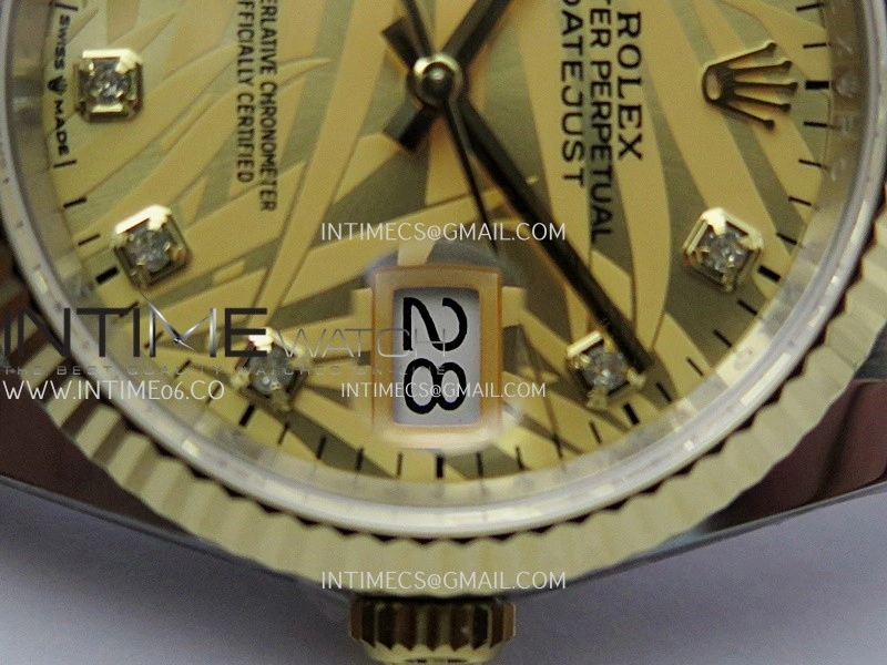 DateJust 126233 36mm 904L SS YG AR+F 1:1 Best Edition Gold Leaves Dial Diamond Marker On Jubilee Bracelet DD3235
