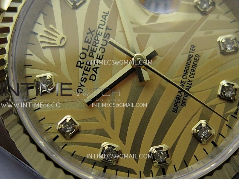 DateJust 126233 36mm 904L SS YG AR+F 1:1 Best Edition Gold Leaves Dial Diamond Marker On Jubilee Bracelet DD3235