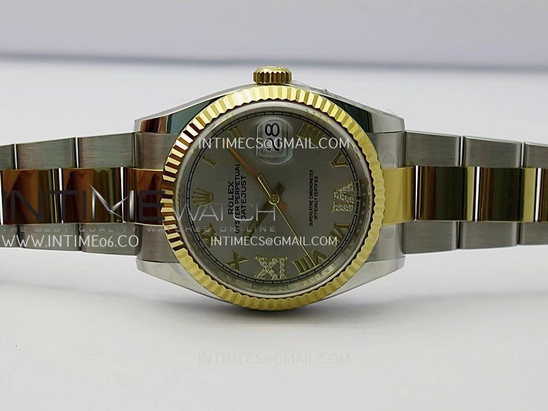 DateJust 126233 36mm 904L SS YG AR+F 1:1 Best Edition Silver Dial Roman Diamond Marker On Oyster Bracelet DD3235