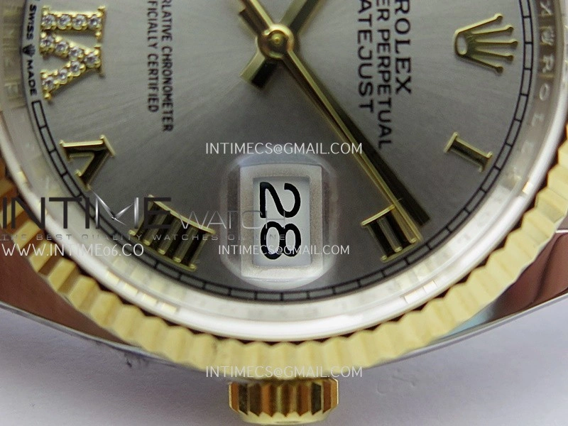 DateJust 126233 36mm 904L SS YG AR+F 1:1 Best Edition Silver Dial Roman Diamond Marker On Oyster Bracelet DD3235