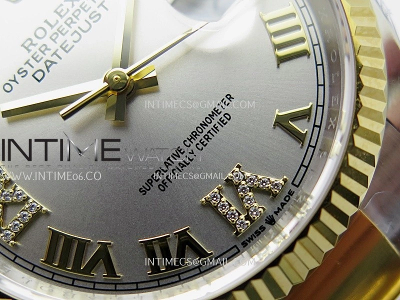 DateJust 126233 36mm 904L SS YG AR+F 1:1 Best Edition Silver Dial Roman Diamond Marker On Oyster Bracelet DD3235