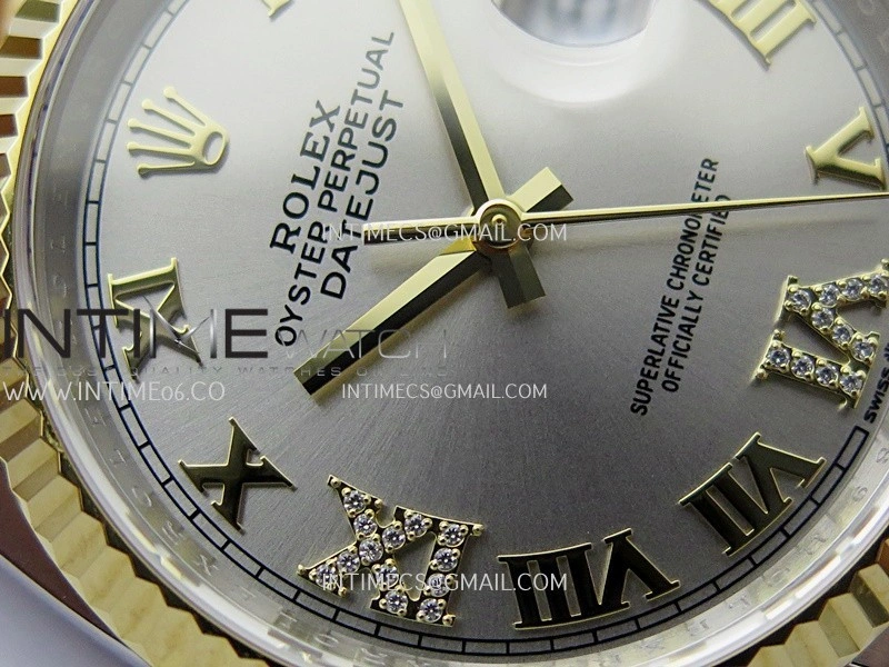 DateJust 126233 36mm 904L SS YG AR+F 1:1 Best Edition Silver Dial Roman Diamond Marker On Oyster Bracelet DD3235