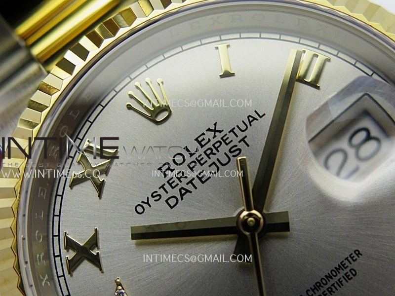 DateJust 126233 36mm 904L SS YG AR+F 1:1 Best Edition Silver Dial Roman Diamond Marker On Oyster Bracelet DD3235