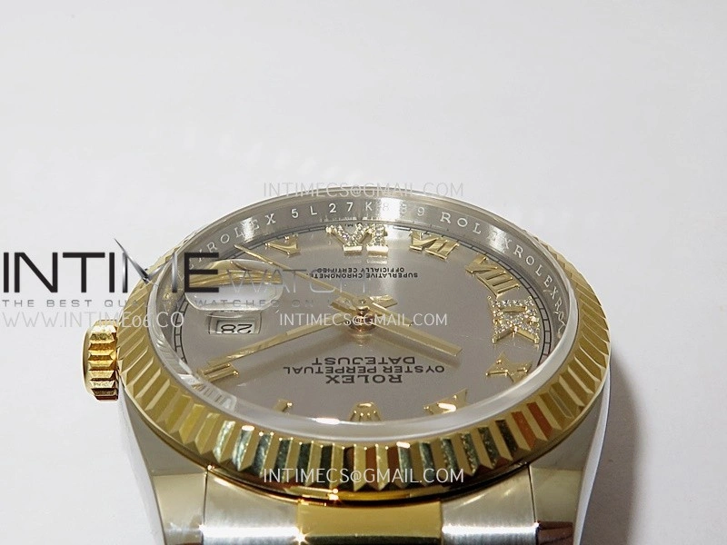 DateJust 126233 36mm 904L SS YG AR+F 1:1 Best Edition Silver Dial Roman Diamond Marker On Oyster Bracelet DD3235