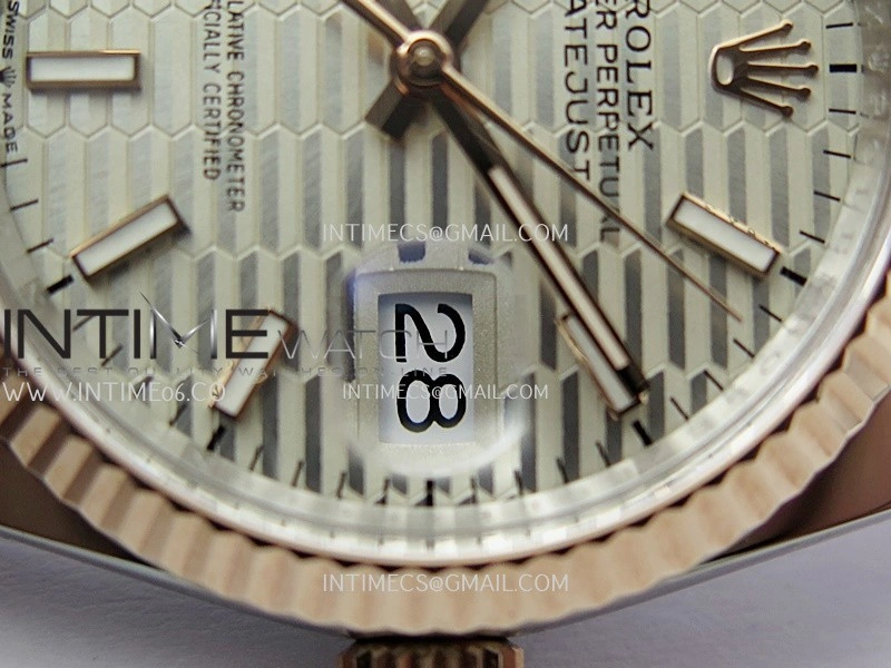 DateJust 126233 36mm 904L SS RG AR+F 1:1 Best Edition Silver Fluted Dial Stick Marker On Jubilee Bracelet DD3235