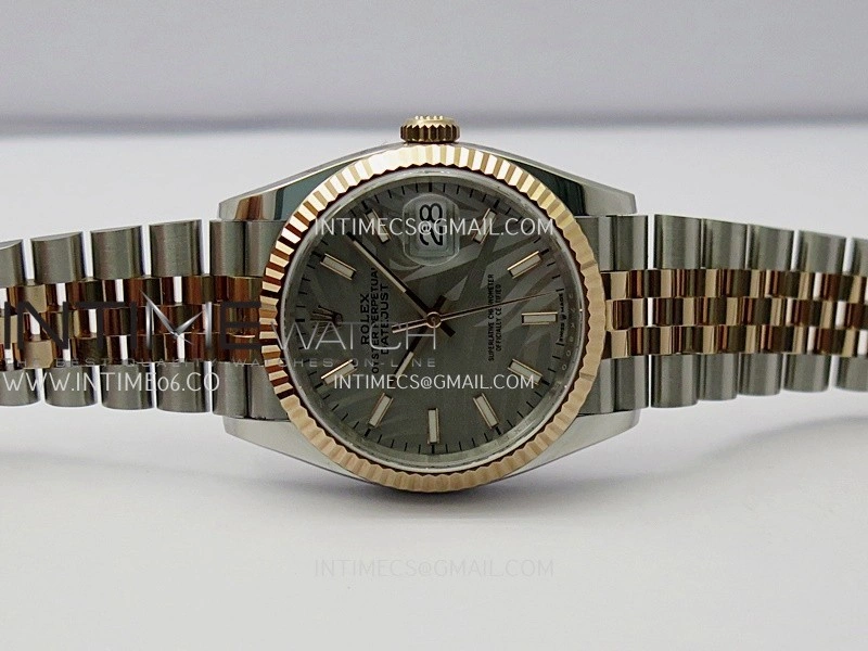 DateJust 126233 36mm 904L SS RG AR+F 1:1 Best Edition Silver Leaves Dial Stick Marker On Jubilee Bracelet DD3235