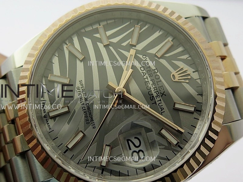 DateJust 126233 36mm 904L SS RG AR+F 1:1 Best Edition Silver Leaves Dial Stick Marker On Jubilee Bracelet DD3235