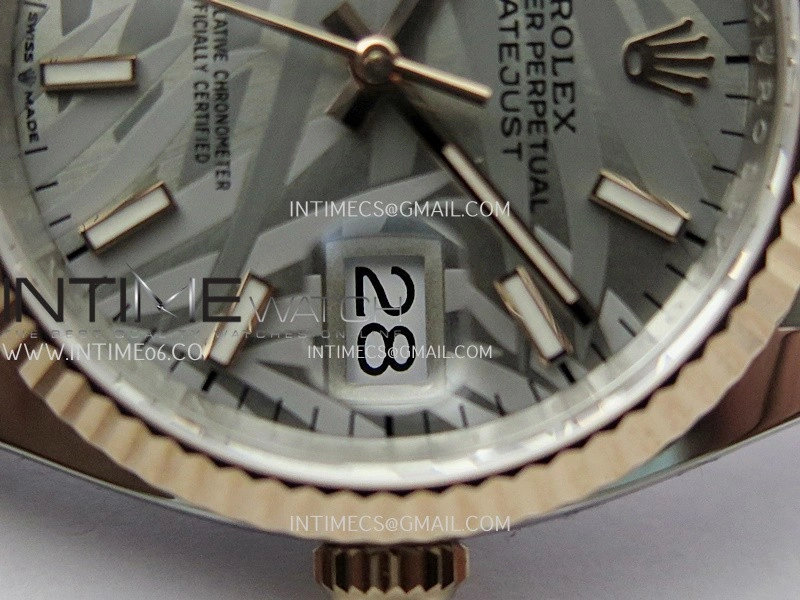DateJust 126233 36mm 904L SS RG AR+F 1:1 Best Edition Silver Leaves Dial Stick Marker On Jubilee Bracelet DD3235