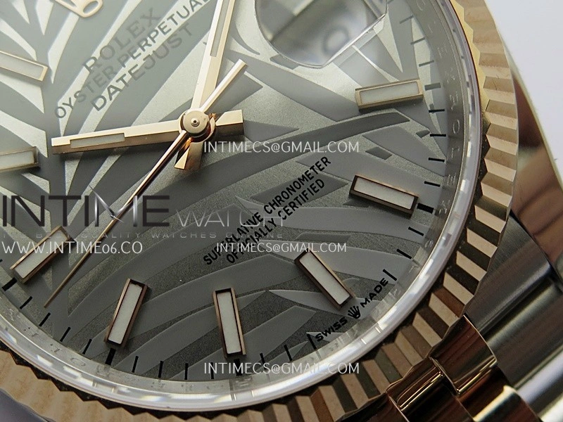 DateJust 126233 36mm 904L SS RG AR+F 1:1 Best Edition Silver Leaves Dial Stick Marker On Jubilee Bracelet DD3235