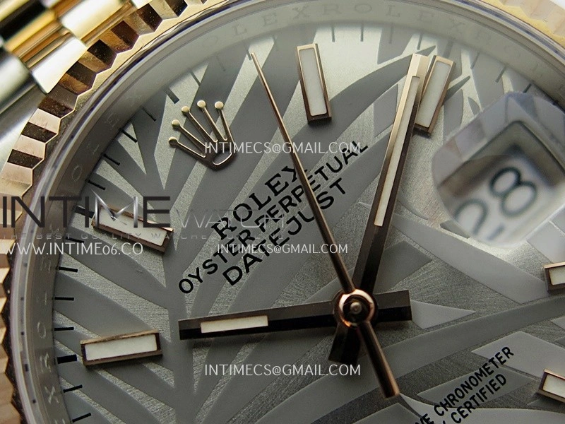 DateJust 126233 36mm 904L SS RG AR+F 1:1 Best Edition Silver Leaves Dial Stick Marker On Jubilee Bracelet DD3235
