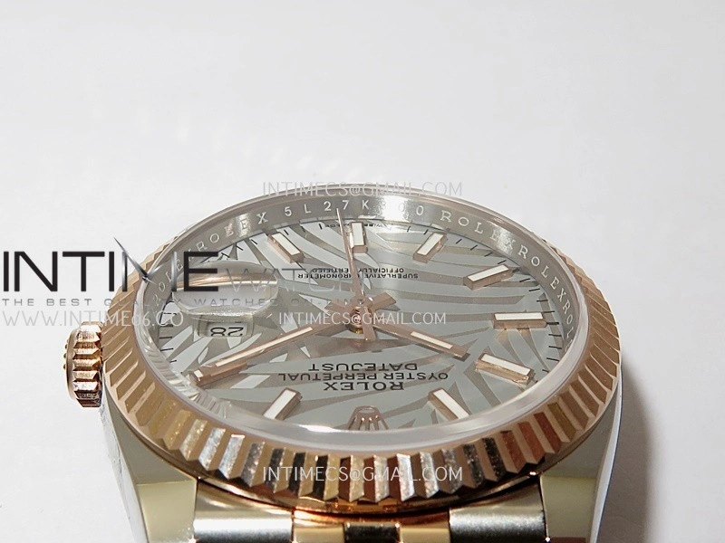 DateJust 126233 36mm 904L SS RG AR+F 1:1 Best Edition Silver Leaves Dial Stick Marker On Jubilee Bracelet DD3235