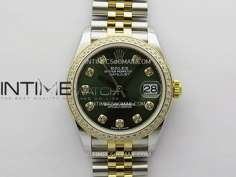 DateJust 31mm 904L SS YG AR+F Best Edition Green Dial Diamond Marker On 904L SS YG Jubilee Bracelet A2236
