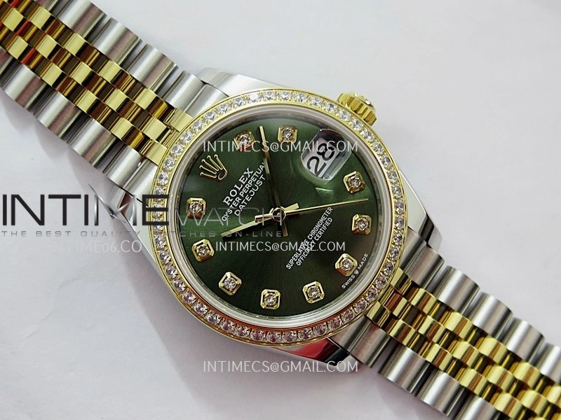 DateJust 31mm 904L SS YG AR+F Best Edition Green Dial Diamond Marker On 904L SS YG Jubilee Bracelet A2236