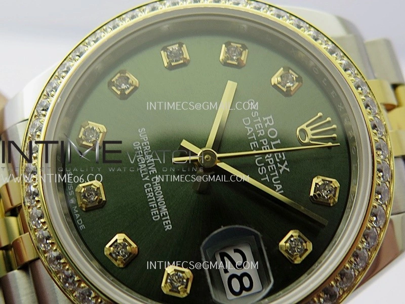 DateJust 31mm 904L SS YG AR+F Best Edition Green Dial Diamond Marker On 904L SS YG Jubilee Bracelet A2236