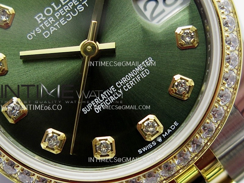 DateJust 31mm 904L SS YG AR+F Best Edition Green Dial Diamond Marker On 904L SS YG Jubilee Bracelet A2236