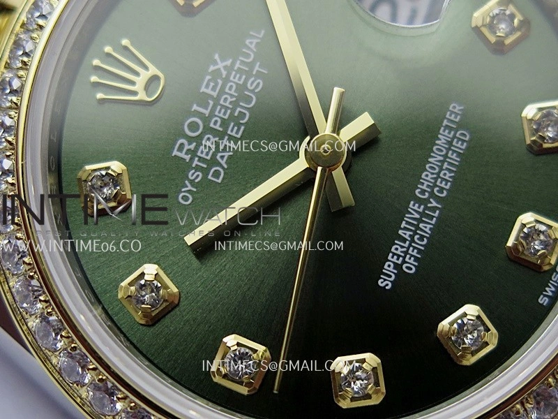 DateJust 31mm 904L SS YG AR+F Best Edition Green Dial Diamond Marker On 904L SS YG Jubilee Bracelet A2236