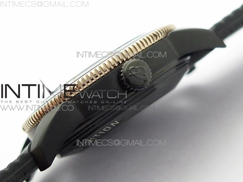 SuperOcean 42mm AB2010 DLC RG B50 1:1 Best Edition Black Dial Black Ceramic Bezel on Black Rubber strap A2824