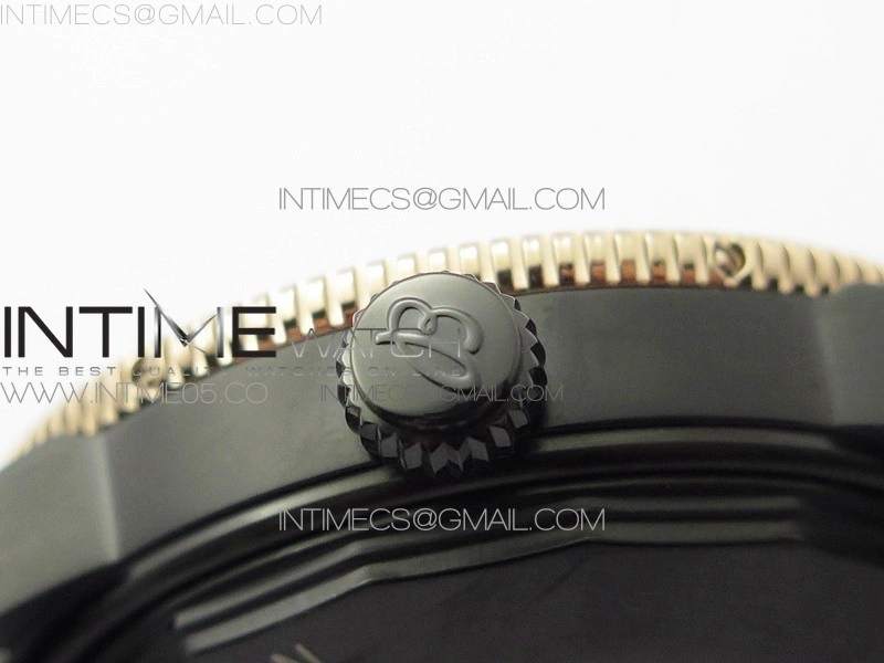 SuperOcean 42mm AB2010 DLC RG B50 1:1 Best Edition Black Dial Black Ceramic Bezel on Black Rubber strap A2824