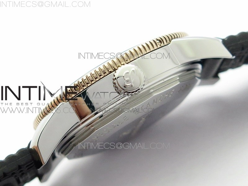 SuperOcean 42mm AB2010 SS RG B50 1:1 Best Edition Black Dial Black Ceramic Bezel on Black Rubber strap A2824