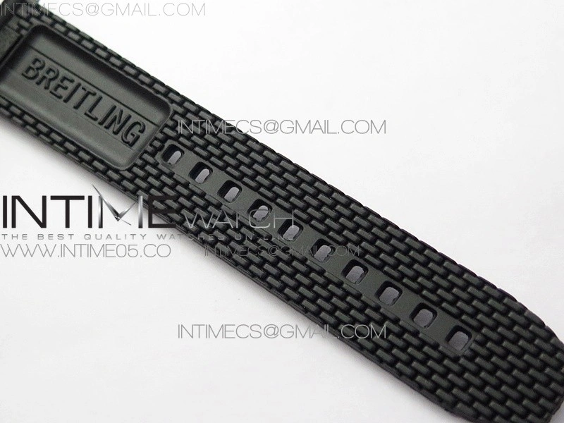 SuperOcean 42mm AB2010 SS RG B50 1:1 Best Edition Black Dial Black Ceramic Bezel on Black Rubber strap A2824